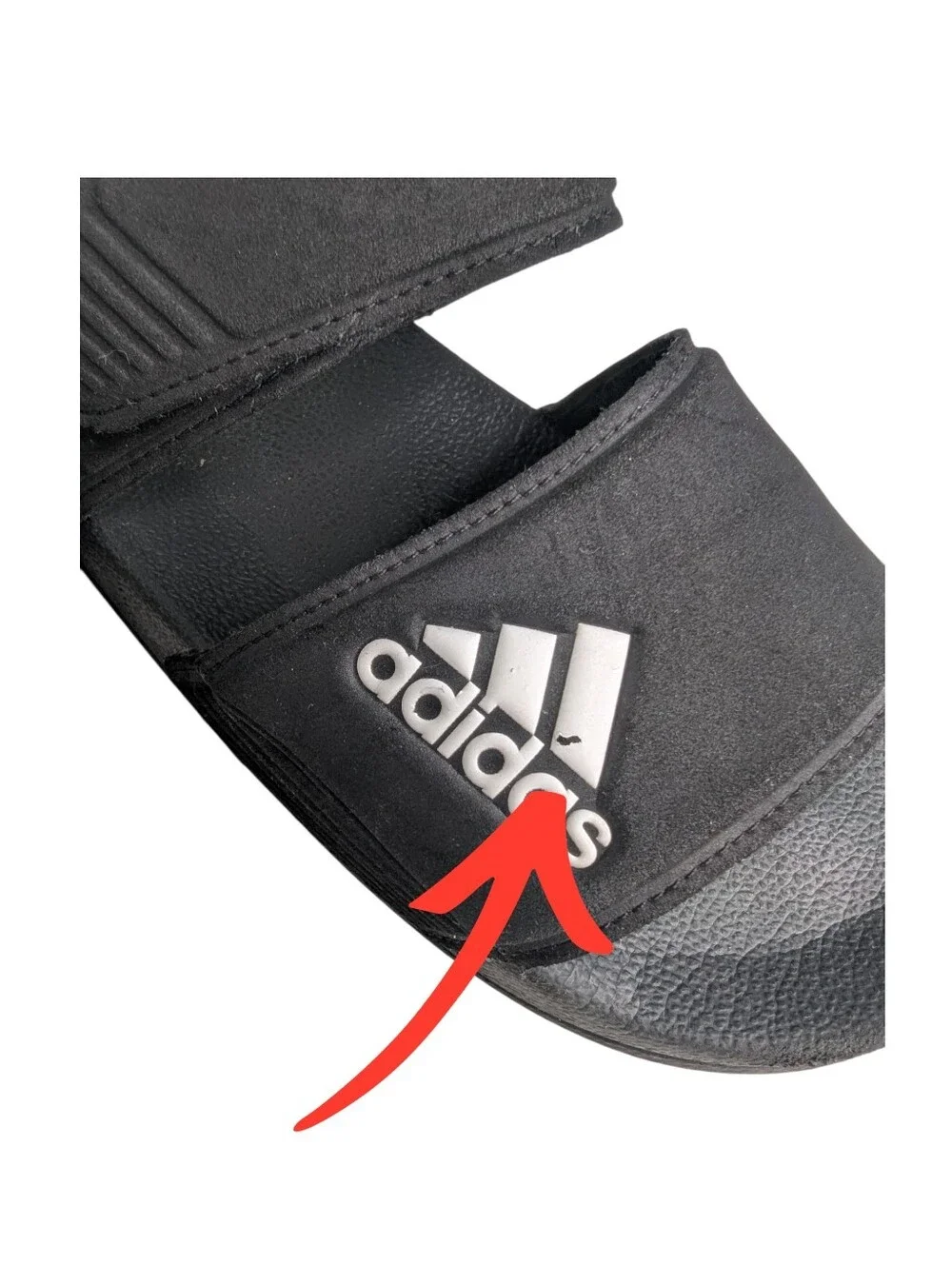 Adidas Kids Comfort Adjustable Slide Sandals  | Black White | Size 2
